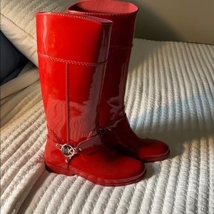 Red Michael Kors Rain Boots Size 8